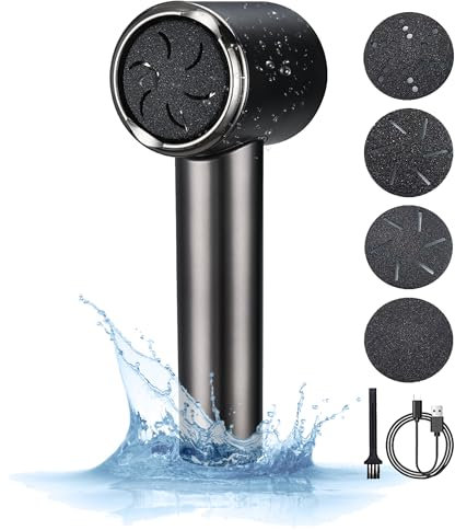 Hornhautentferner Elektrisch, Wiederaufladbar Hornhaut Entfernen Fuß mit Stärken Absaug und 2 Stufen Einstellbar, Wasserdicht Profi Fußpflege Pediküre (Schwarz)