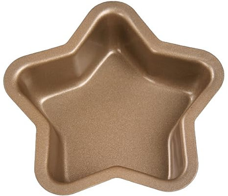 HEMOTON Kuchenform Backform Antihaft Sternform aus Kohlenstoffstahl Ptfe 10,2cm Gold für Kuchen Pudding Brot Zuhause Restaurant
