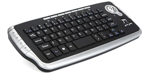 JOMAA Mini Ergonomic Keyboard Trackball Air Mouse 1200dpi Function TV 2.4G Wireless Keyboard with trackball for Lapotp PC TV (Silver)