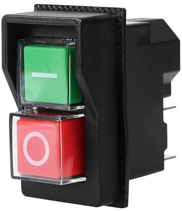 KJD17 Sicherheitsschalter 230V Maschinenschalter 230V Ein Ausschalter 230V Wasserdichter Magnetschalter 4 Pin AC 250V 16A Drucktastenschalter Magnetstarter Start-Stop-Schalter.