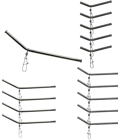 Croch Pesca antienredos con broches de seguridad – 15 piezas en 3 tamaños | Tubo de cobre | Diseño antienredo para accesorios de alimentación de plomo base y cesta de alimentación (B: Metal)