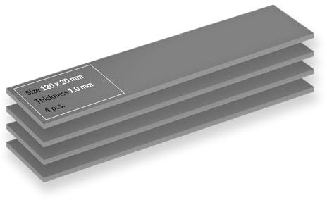 ARCTIC TP-4 Värmeledande platta: Värmeledande platta med premiumprestanda, 4 st, 120x20x1,0 mm (stapelbar upp till 2 mm utan prestandaförlust), hög prestanda, mjuk, fyller i springor och ojämnheter
