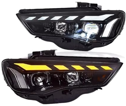 Frontscheinwerfer-Styling, kompatibel mit Audi A3 Scheinwerfern (2013–2016), 8V LED-Projektorscheinwerfer mit Tagfahrlicht, Autozubehör