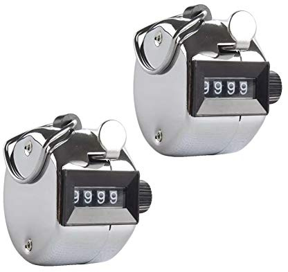 YARADECRO Handzähler, 2 Ziffern, Rundenzähler, Edelstahl, mechanisch