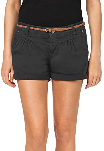 Sublevel Damen Kurze Hose Stretch-Shorts mit Flecht-Gürtel
