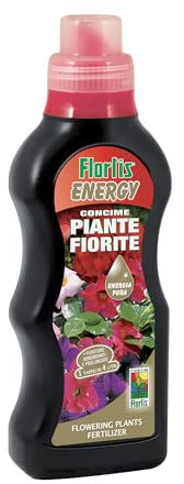 Flortis, Energy Gerani e Piante Fiorite, Concime a Base Vegetale, Ideale per Tutte le Piante da Fiore, Stimola la Fioritura, Formato da 500 g