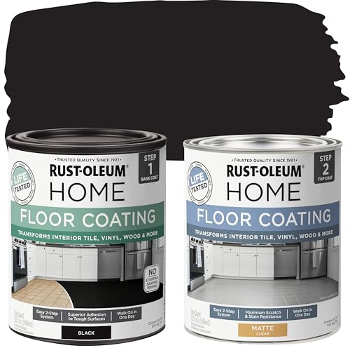 Rust-Oleum 367597 Home Interior Floor Coating Kit, Matte Black