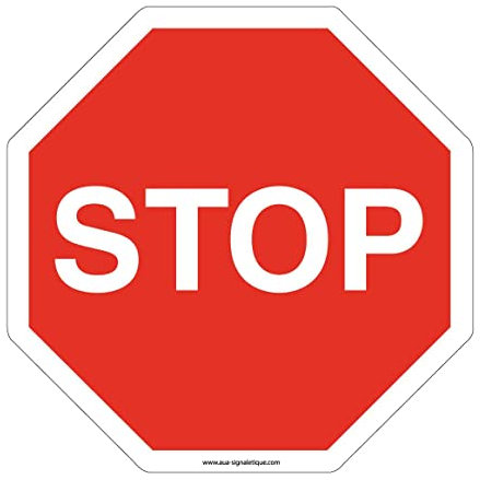 Panneau de signalisation Circulaire en PVC 1.5 mm - (Ø 300 mm, STOP)