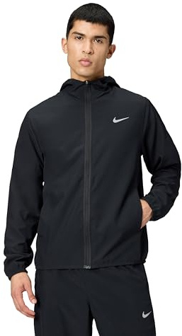 Nike Men's Form Dri-Fit Hooded Versatile Jacket, Black/Reflective Silver, Medium