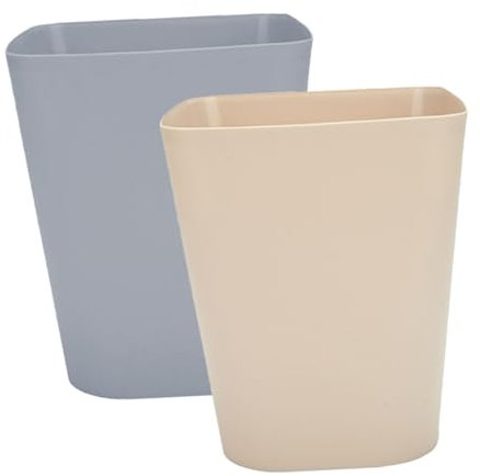 AOKWAWALIY 2 cubos de basura de plástico, cubo de basura cuadrado, cubo de basura de cocina, contenedor de compostaje en interiores, contenedor de basura, cesta de basura, caja de almacenamiento al