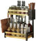 Heikoeco® Gewürzregal Stehend, Küchen Organizer mit 2-3 Ebene mit Messerhalter & Haken, Gewürzständer aus Metall, Küchenregal Arbeitsplatte für Küche, Esszimmer