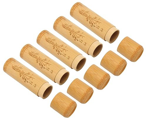 BORDSTRACT 5 pièces Urne en Tube de Bambou pour Animaux de Compagnie Eco, Conteneur d'urne de Souvenir de crémation pour Cendres mâles Femelles Chien Chat Cendres