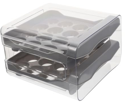 Boîte à Œufs Tiroir Double Couche 32 Cases en Plastique Transparent | Rangement Réfrigérateur, Déplacement Facile, Tri Net et Limitation des Chocs