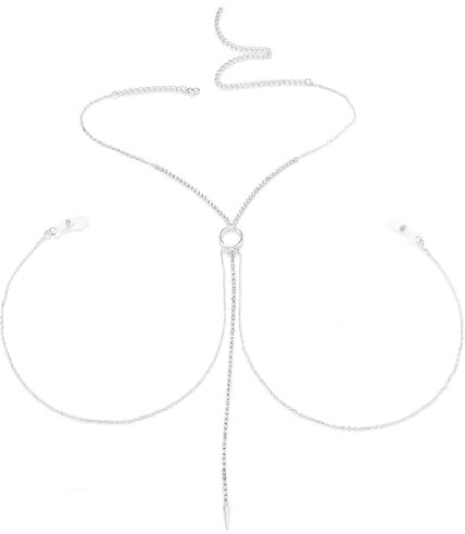 Yamobi Körperketten für Frauen,Sexy Mehrschicht Bauch Taille Kette Bikini BH Kette,Verstellbare Körperkette Silber mit Herzanhänger,Sexy Brustkette & Body Chain