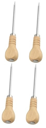 POPETPOP 4stücke Edelstahl Eispickel Mit Holzgriff Zum Brechen Von Eiswürfeln Für Bar Und Küche Ergonomisch Und Spritzfrei Für Cocktails Und Longdrinks
