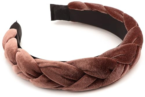DRESHOW Flätade Pannband för Kvinnor Hårbåge i Sammet Elastiska Hårband i Korsband Tillbehör