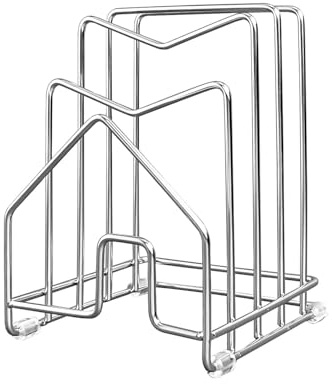 Topfdeckel-Organizer und Schneidebrett-Halter für Innenschrank, Edelstahl 304Topf- und Pfannen-Organizer für unter dem Schrank, Halter für Topfdeckel, Keksebleche, Backformen, Servierbleche，silber