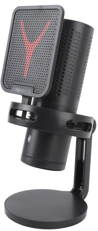Picysa USB-mikrofon, touch-mute-knapp med RGB-ljus och popfilter för spelstreaming podcast, kompatibel med Win 10 11 OS X