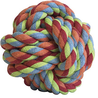 chien balle corde GLORIA - Taille 09/10 cm - Soins de la santé dentaire de votre chien - balle résistant - Très durable - Chien Jouets - Jouets corde - couleurs assorties