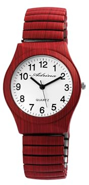 Adrina Armbanduhr Damen Analog Braun Schwarz Großes Ziffernblatt | Damenarmbanduhr arabische Ziffern günstig | Damenuhr Senioren mit Zugarmband – klassisch & bequem viele Farben