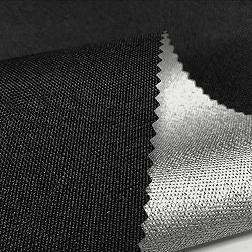 LUOSFUH Flammhemmendes Gewebe Brandschutzunterlage Matte 600D elastischer Draht-Ochsenstoff beschichtetes Silber feuerfestes wasserdichtes Zelt-Gewebe Grillmatte Kamin Stoff (Schwarz, 100cm x 150cm)