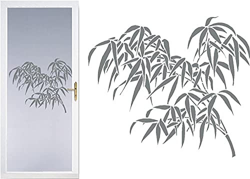 myrockshirt Bambus Bambus Strauch Gräser 60 x 40 cm Aufkleber aus Milchglasfolie Frost Optik Gravur für Glas Glastür Schutz Sicherheitsaufkleber Sticker Fenster Fensterscheibe
