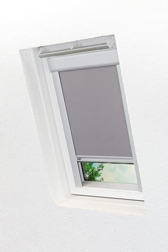 LYSEL - Qualitätsdachfensterrollo abdunkelnd hellgrau Rollo geeignet für Velux Dachfenster MK04, 304, (B x H) 61.30cm x 79.50cm in grau/hellgrau