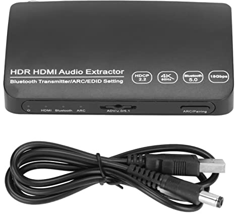 4K Audio Extractor, Audio Converter 60Hz HDR Synchronous ARC, Audio Splitter mit 5.0 Bluetooth Sender für Computer