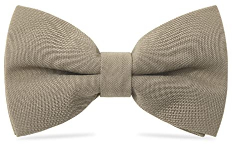 WELROG Nœud papillon classique pré-noué Noeud papillon ajustable en gabardine de smoking solide pour enfants et hommes Cravate pour adultes et enfants pour la fête de mariage (Kaki, naissance-bébés)