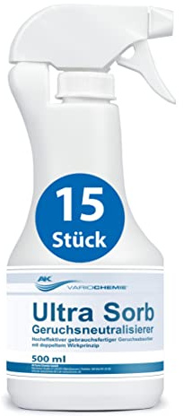 ULTRA SORB Geruchskiller - Geruchsneutralisierer für Extremfälle - Geruchsentferner absorbiert selbst hartnäckige Gerüche - Geruchsvernichter direkt anwendungsbereit - AK VARIOCHEMIE, Made in Germany