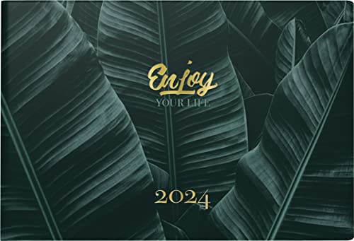 rido/idé Agenda semainier « Enjoy » modèle Septimus 2024 2 pages = 1 semaine transversale Format feuille 15,2 x 10,2 cm Vert