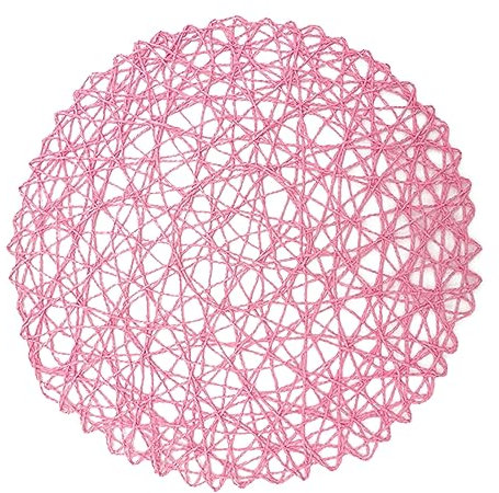 Tovagliette All'americana Di Grandi Dimensioni Da 38 Cm|Stovaglietta Rotonda Intrecciata Creativa|Tappetino In Stile Bohémien Per Tavolo Da Cucina Decorazioni Per Cene Natalizie,Rosa,4 PZ