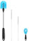 UNIFUN Water Bottle Brush Set, Long Handle 4-in-1 Stainless Steel Water Bottle Scrubbing Brush, Cleaning for Narrow Neck Bottles, Sport Bottles, Baby Bottles, Coffee Mugs, Tumblers, Flask(Short Size)