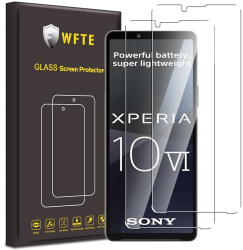 WFTE [2 Stück Schutzfolie für Sony Xperia 10 VI Panzerglas Glasfolie 9H Härte, Anti-Kratzen, Anti-Bläschen Displayschutzfolien Panzer Schutz Glas für Sony Xperia 10 VI