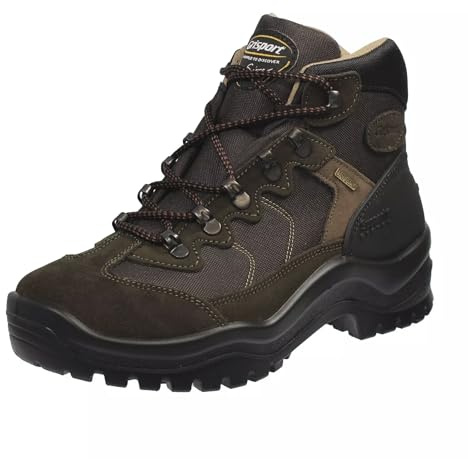 Grisport Unisex-Stiefel für Trekking und Stadt, verstärkt, wasserdicht, Gritex – rutschfest 4S, Modell 2024/25, Dunkle Oliven Wildleder, 43 EU