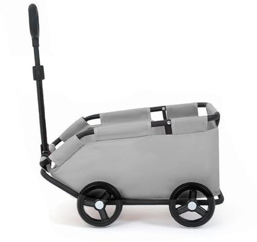 Passeggino per Cani Pieghevole con 4 Ruote, con Barra di Spinta Regolabile, Borsa Portaoggetti, Cuscino Lavabile per Cani Piccoli Fino a 4 kg, 51 x 35 x 31 cm, Grigio