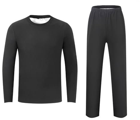 Weyot Traje Sauna Hombre, Fajas Reductoras Hombre Adelgazantes, Camiseta Sauna Hombre Y Pantalón De Sudoración, Trajes De Sudoración Deportiva Fitness Boxeo Yoga Running Silver,XL