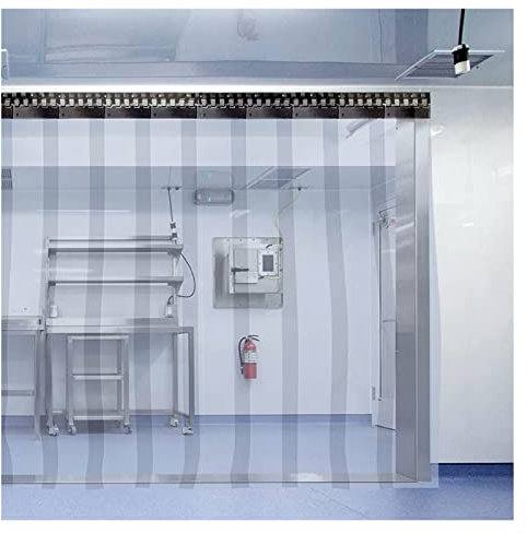 Transparenter wasserdichter vertikaler PVC-Streifenvorhang für Lager- und Garagentore, Größe 90 x 300 cm, robuste Kunststoff-Trennwand für einfachen Zugang und Energieeffizienz