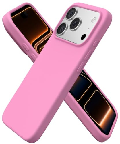 ORNARTO Cover per iPhone 17 Pro Silicone,Antiurto,Rosa Pesca