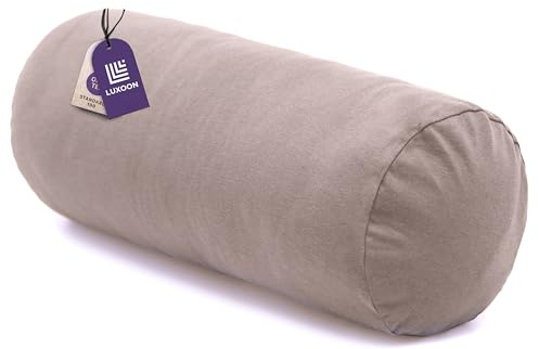 Luxoon Nackenrollenbezug mit Reißverschluss – Bezug für Nackenkissen, 100% Baumwolle, weich, waschbar und trocknergeeignet, 15x40 cm, Sand