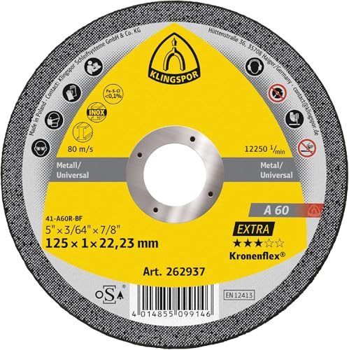 Klingspor Trennscheiben A 60 EX Ø125mm (100 Stück im Werkzeugkoffer, für Metall universal) 721938