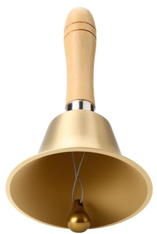 Zyiphor Campanella a Mano Campana con Maniglia Metallo Campanello di Servizio Campanello da Tavolo Campanello a Mano per Hotel Ristorante Decorazione Natalizia