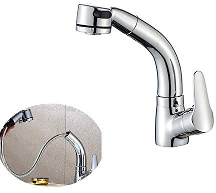 YLXD Waschtischarmaturen,Bad Waschbecken Armatur,Wasserhahn mit ausziehbarem Brause Waschbeckenarmatur Mischbatterie Badarmatur Waschtischarmatur für Badzimmer und Küche