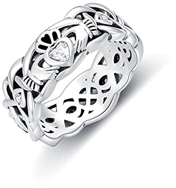 Seiyang Irische Herz Claddagh Ring mit AAA Zirkonia Irische Damen Ringe Silber 925 (7)