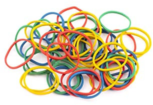 D.RECT - Rubber Bands | 100g Bag | 25mm Diameter x 1.5mm Width | Reusable Rubber Rings | Assorted Colours