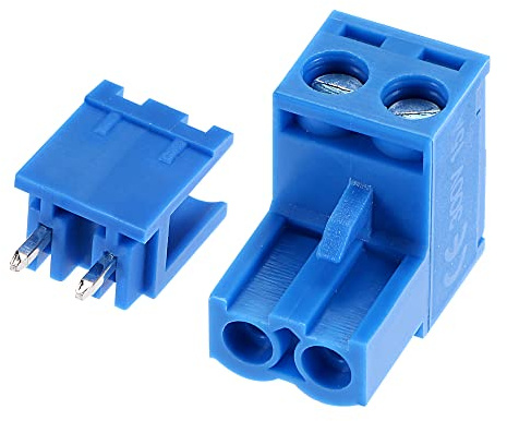 sourcing map 20 Satz Schraubklemmenblock 5.08 mm Raster 15A Gerade Stecker | Für Leiterplattenmontage, 2 Stifte, Für Elektrik Instrumente