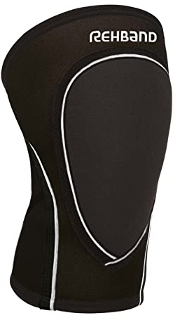Rehband ginocchiere per pallavolo e pallamano uomo e donna, knee pads in neoprene 3 mm, protezioni ginocchio confortevoli e aderenti per sport indoor, Colore:Nero, Misura:XL