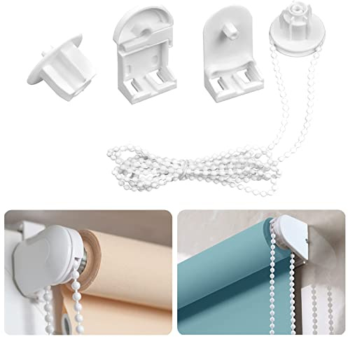 Plastic Roller Blind Repair Kit,Curtain Roller Blind Accessories Roller BlindFittings Replacement Repair Kit Curtain Roller Accessories with Beaded Chain forCurtain Rods RollerBlind Brackets,25mm