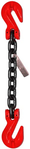 3/8 x 10' Grade 80 Lifting Chain Sling SGG Single Leg Grab Hooks | Overhead Rigging & Tie Down Transport Capable | 7,100 lbs WLL