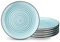 vancasso BONBON Set de 6 Platos de Postre, Platos de Ensalada de Gres, Platos de Desayuno de 19.4 cm, Juego de Platos Llanos de Pintados a Mano, Aptos para el Microondas y Lavavajillas, Azul